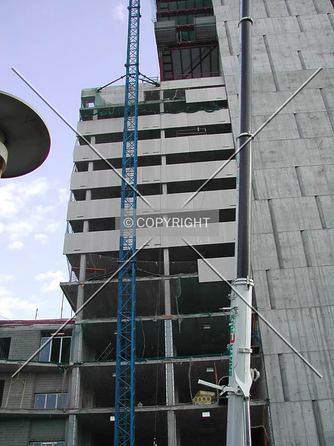 Concrete panels on the facade