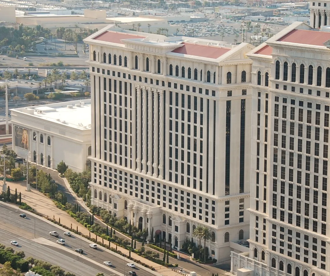 Elevated view from the southeast