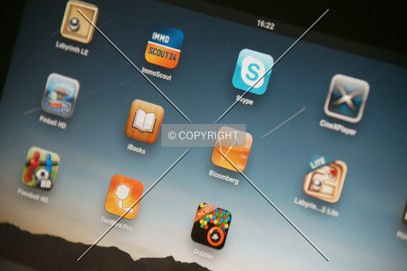 Icons on an iPad screen