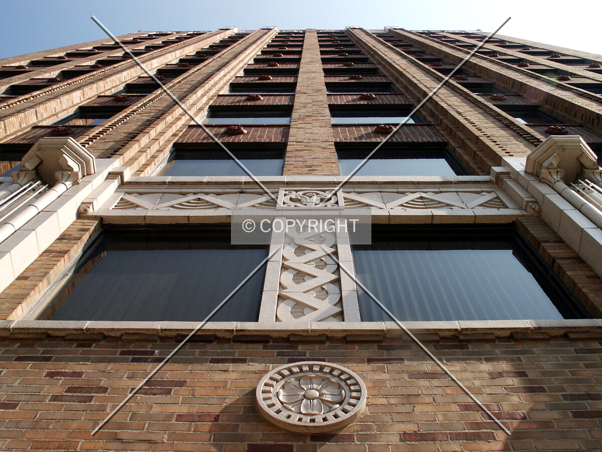 Looking up the south facade