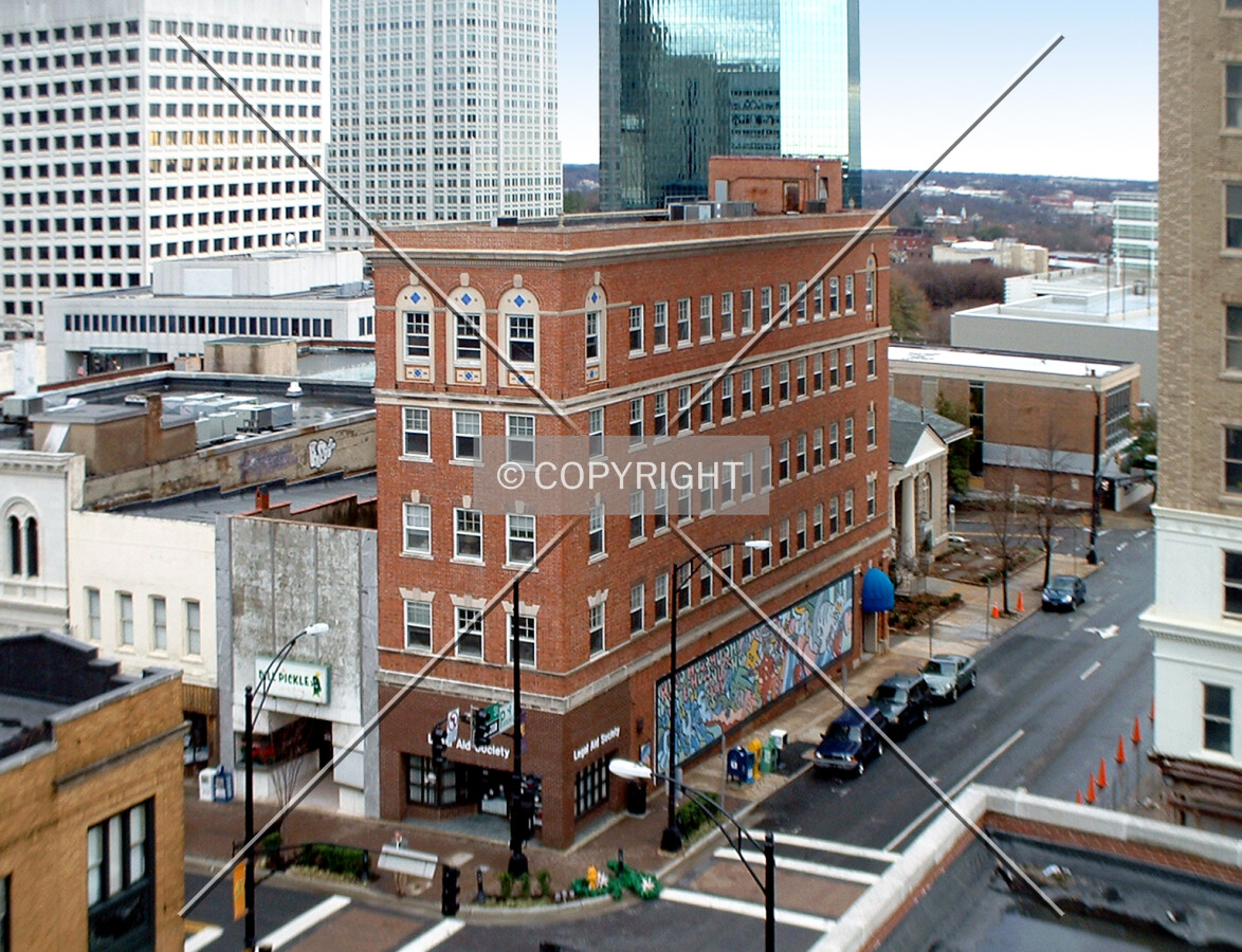 View from the northwest across 4th and Cherry streets