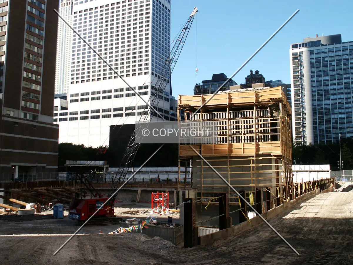 Looking north at the core