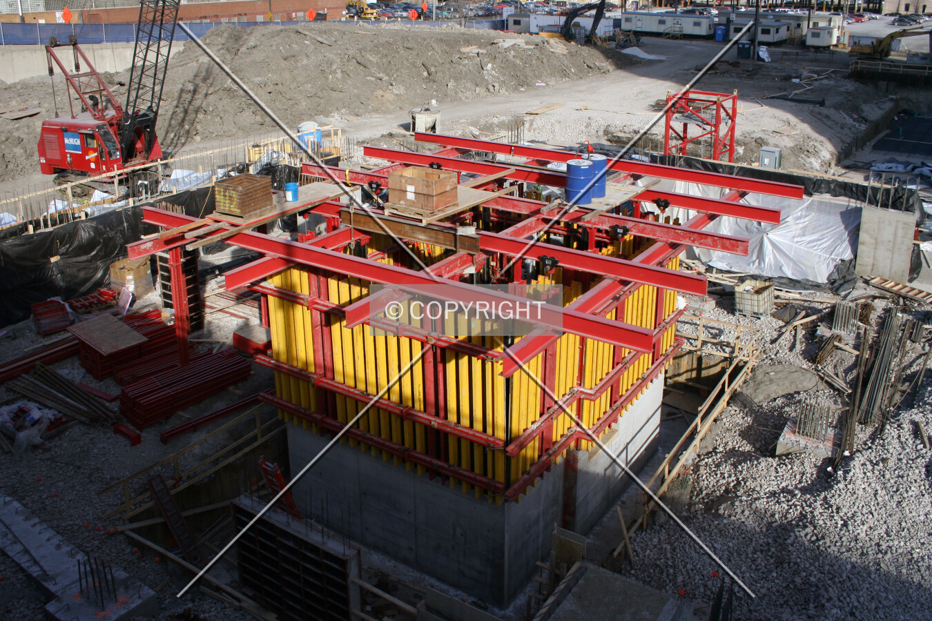 Looking down at the core from the southwest