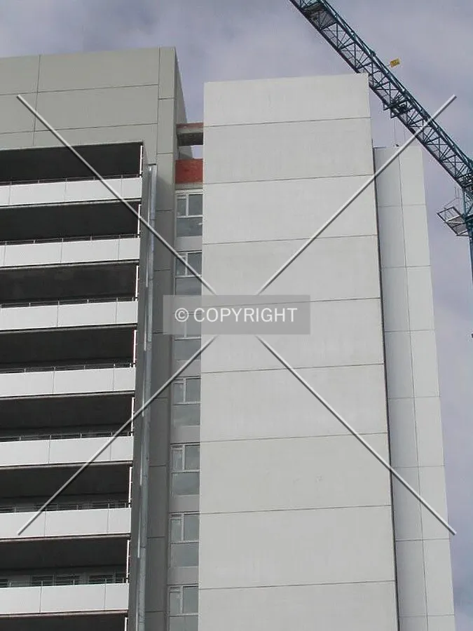 View of the facade panels