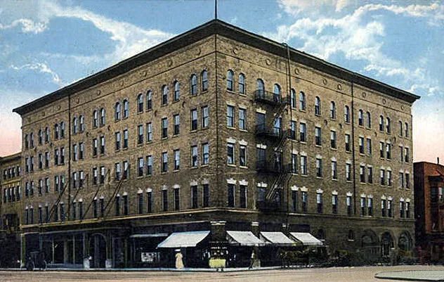 Vintage view from the southeast before addition of the sixth floor