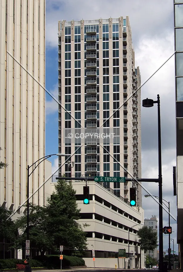 View from the southeast at Tryon and East 2nd Street