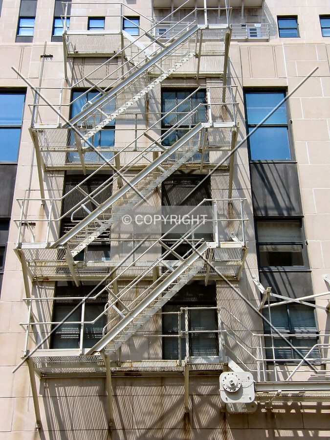 Fire escapes over Michigan Street