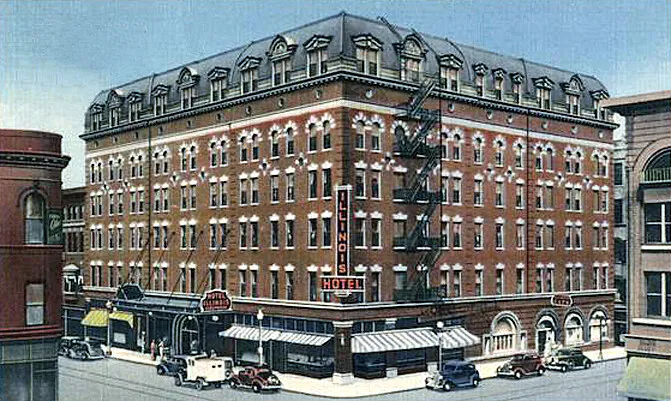 Vintage view from the southeast after addition of the sixth floor