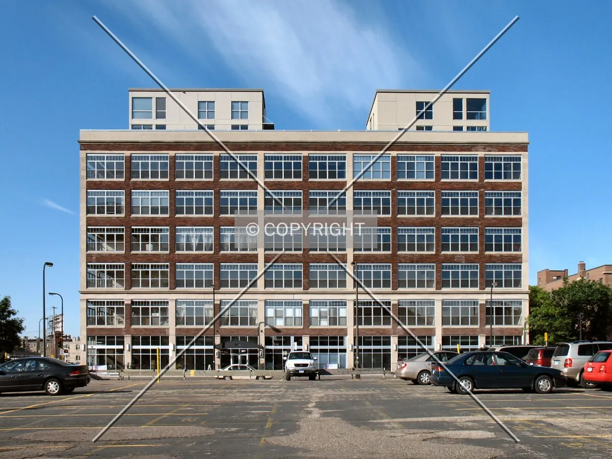 Full north elevation from an adjacent parking lot