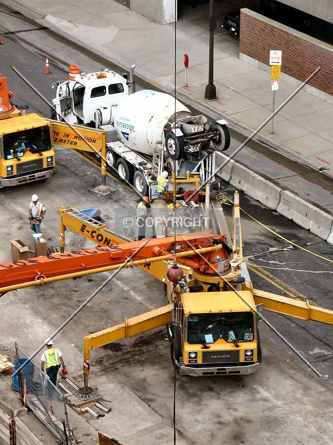 Concrete pumper on 2nd Avenue South