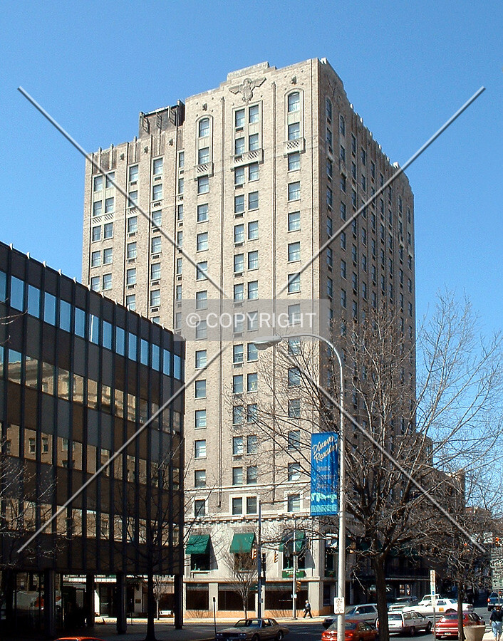 View from the southeast across Fifth Street