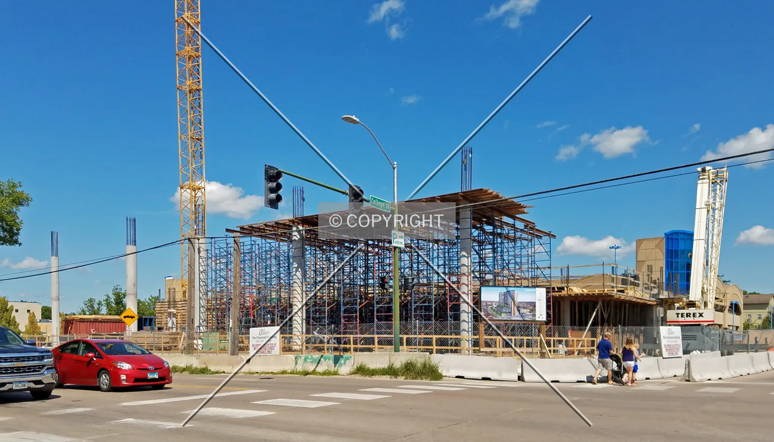 View from the southwest during construction; August 12, 2017