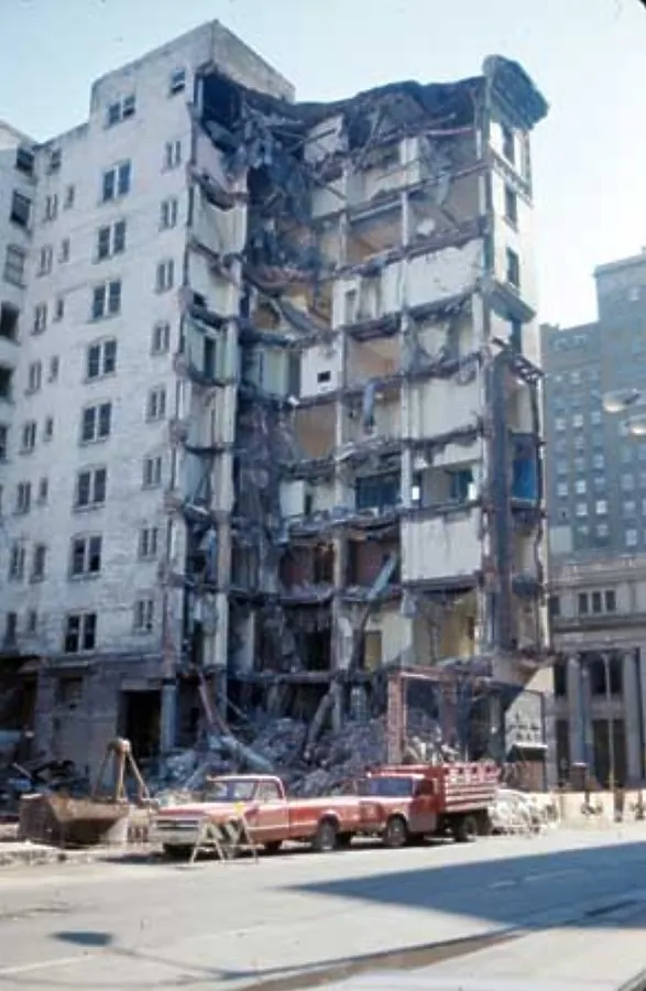 View during demolition
