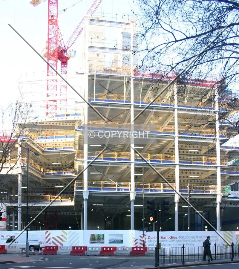 View north of the frame from Shaftesbury Avenue