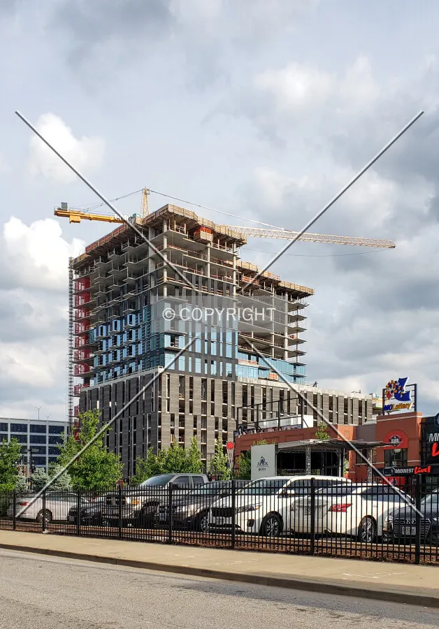 View from the northwest during construction; June 16, 2019