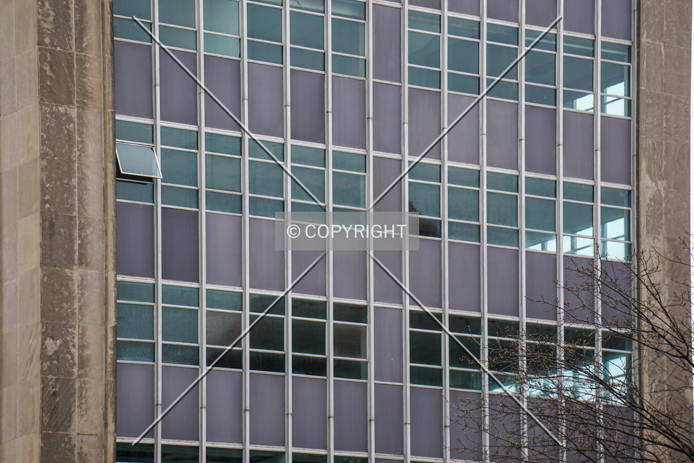 West facade detail; March 18, 2020