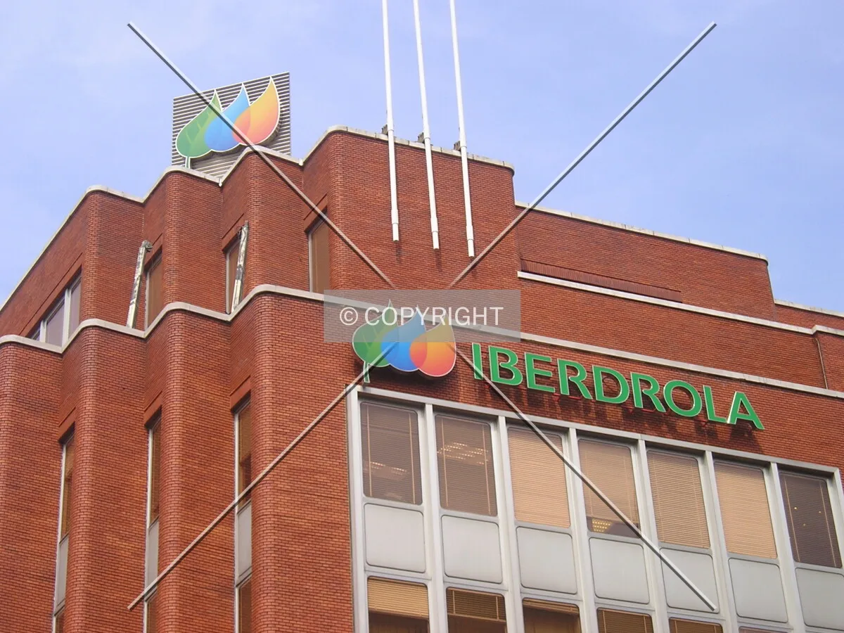 Upper part of the building, and Iberdrola's logo