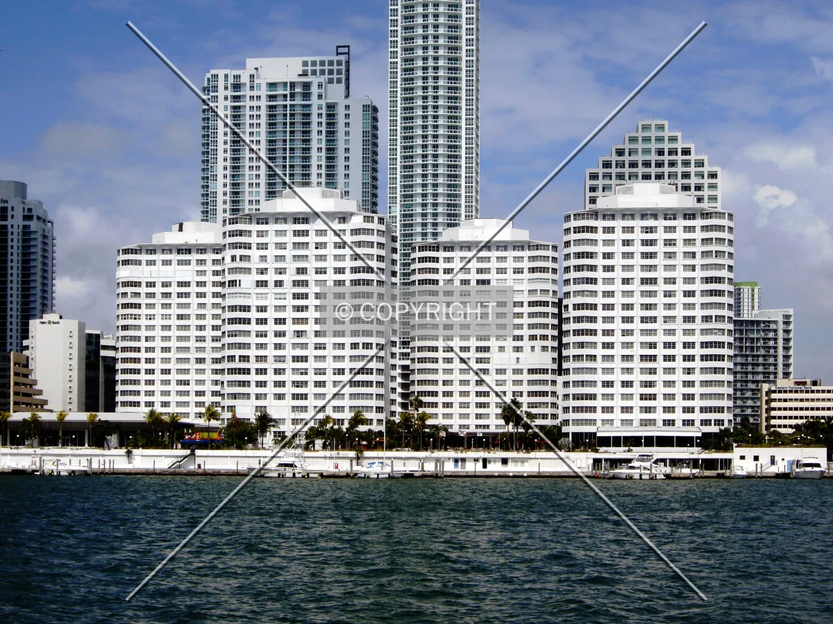 View from the east along Brickell Key