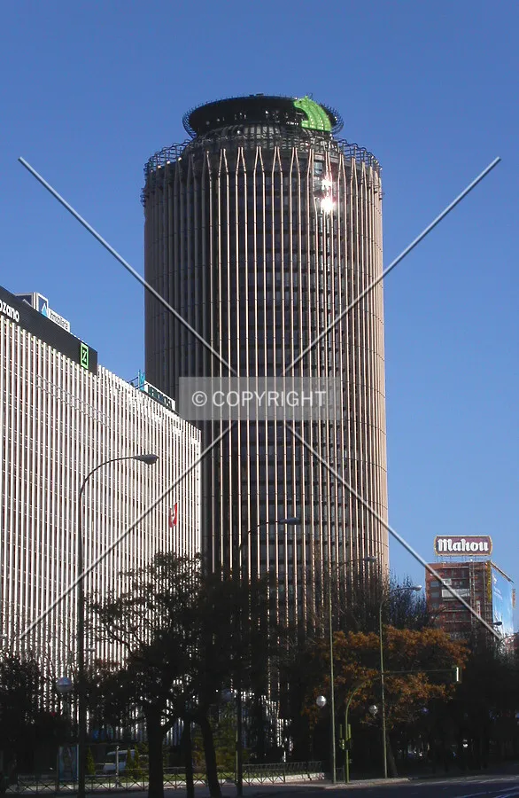The building as seen from Paseo de la Castellana