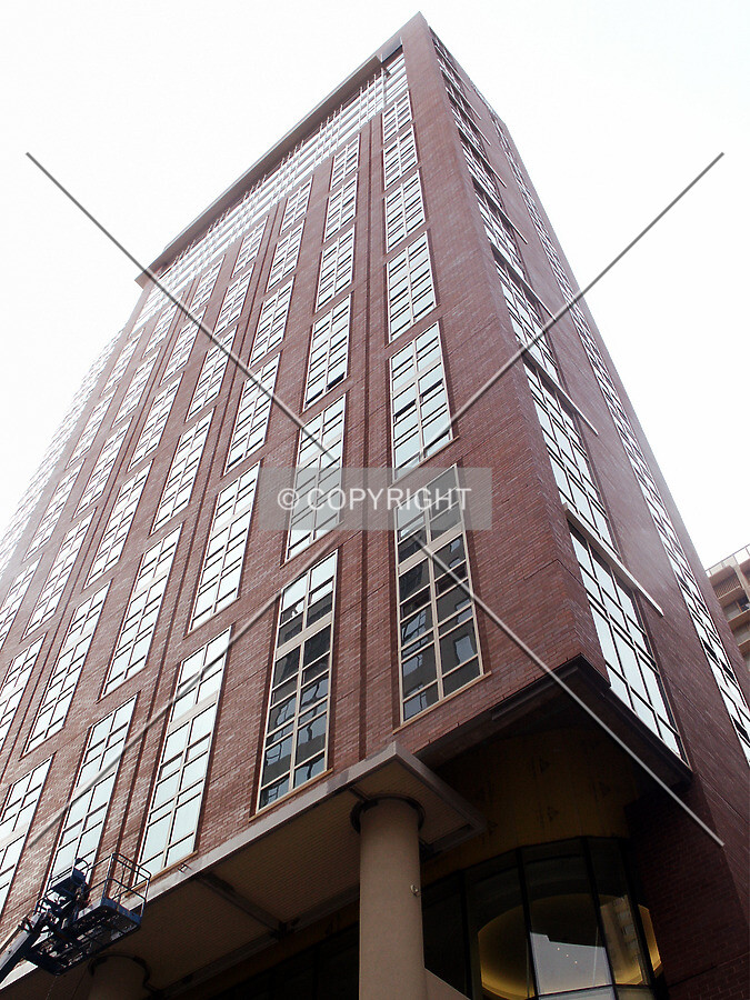 Looking up the northeast corner