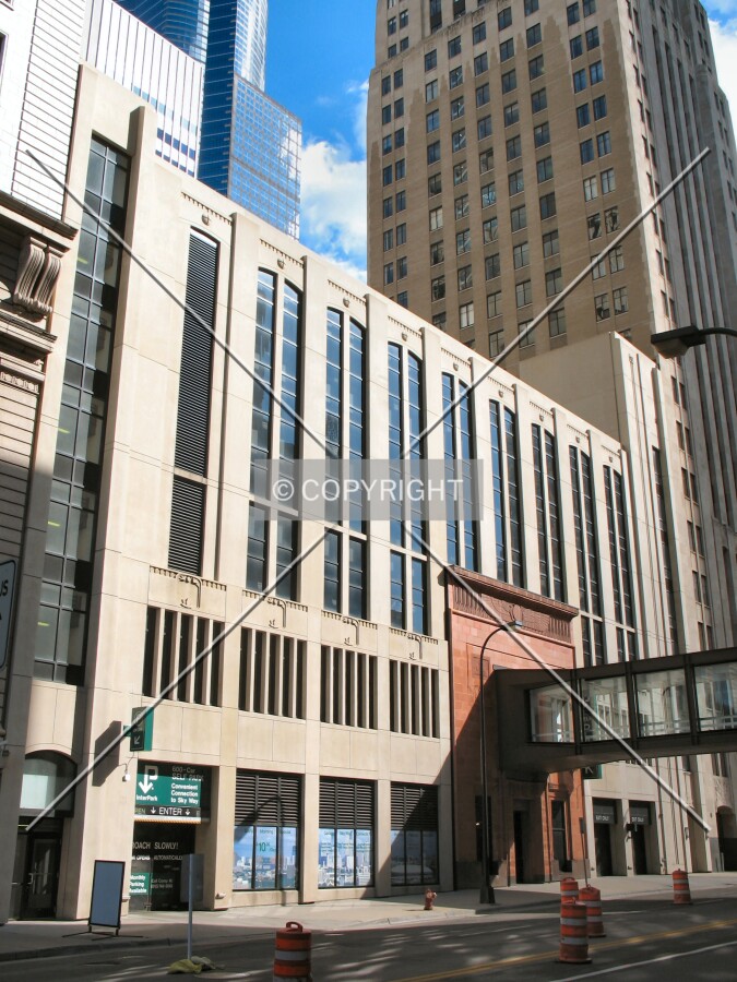 View to the southeast across Marquette Avenue