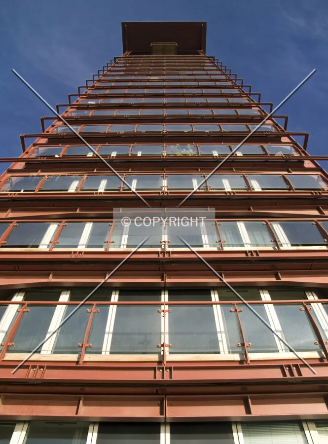 Looking up from the western side