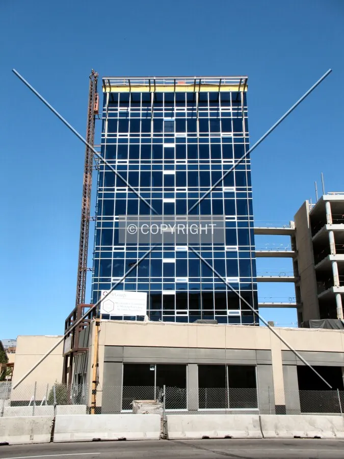 Looking up from across Central Avenue SE