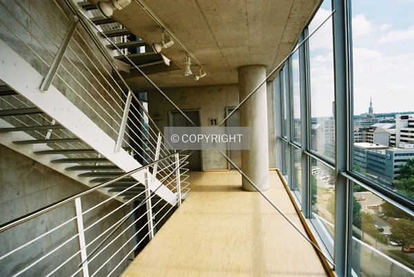 In front of the elevators