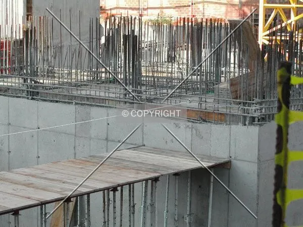 Detail of a reinforced concrete wall