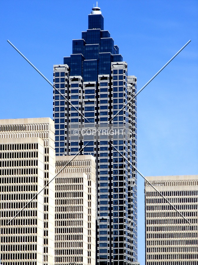 Towering over Peachtree Center in view from the south