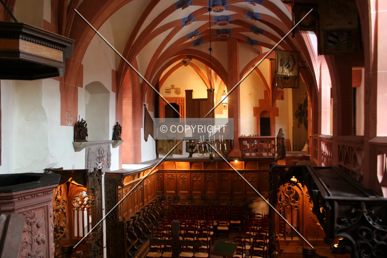 Castle chapel viewed from the front gallery