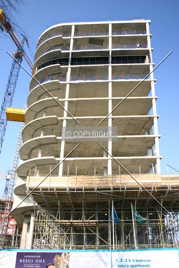 Looking up at the south façade from Adelaide Road