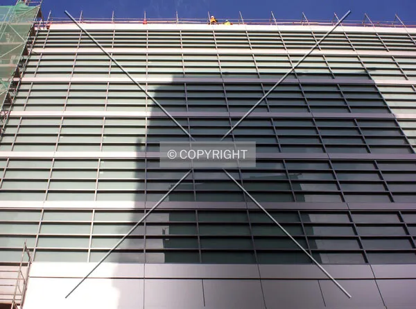 Looking up the already finished part of south facade