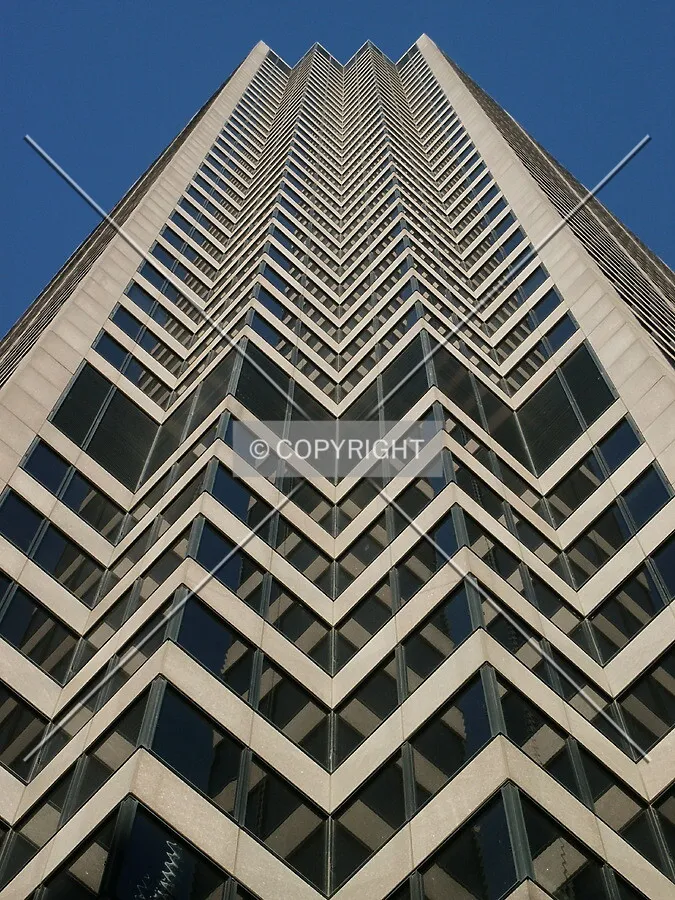 Looking up the southwest corners