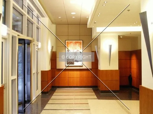 Looking west across the front of the lobby