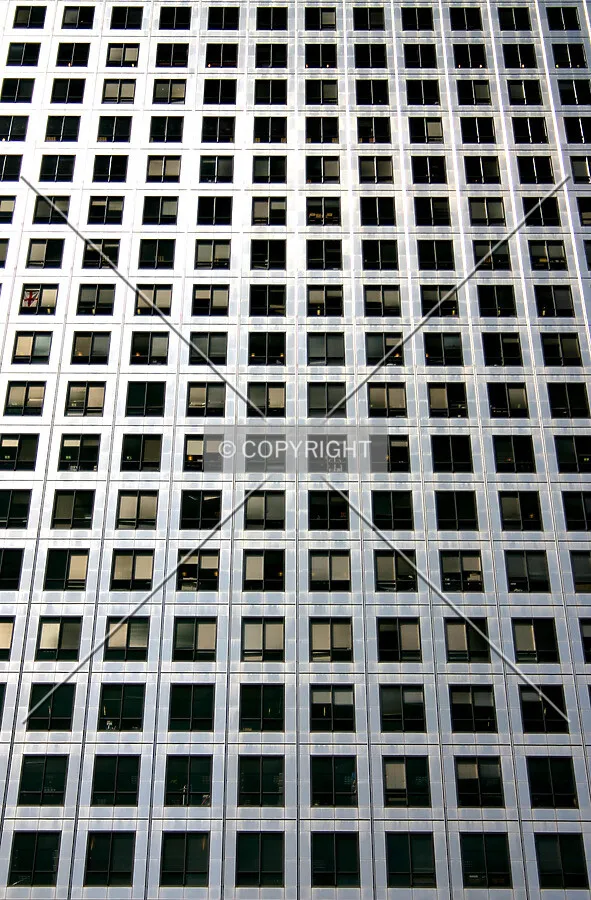 Windows surrounded by stainless steel cladding