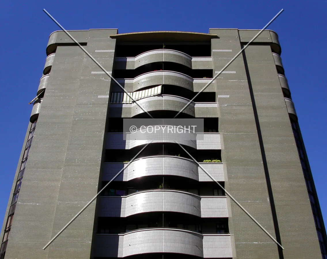 Looking up to the southern facade