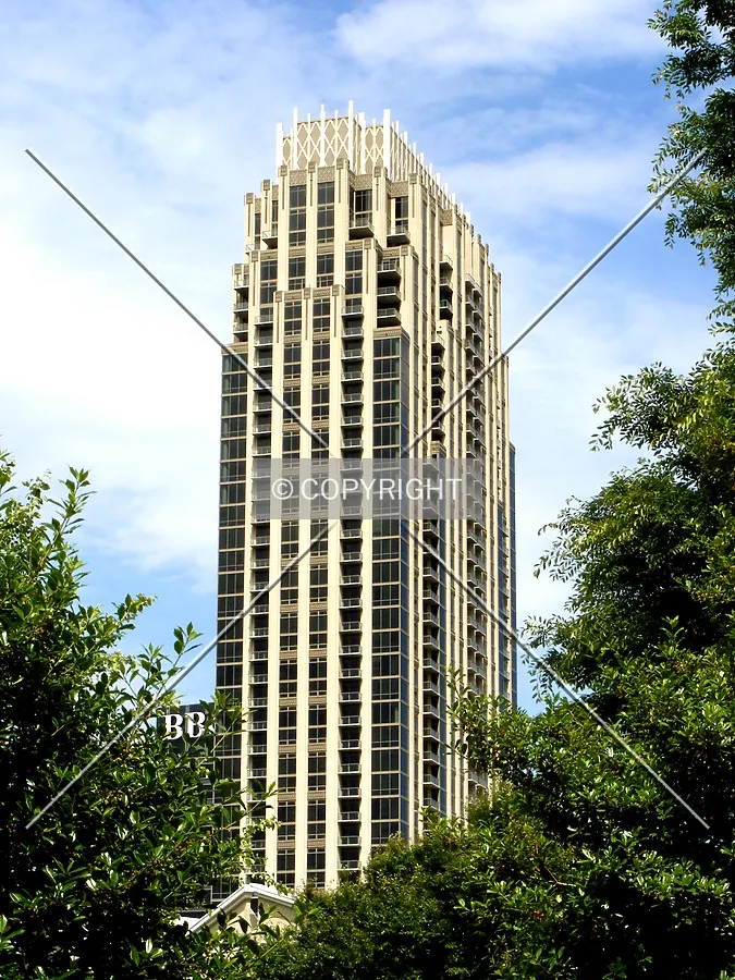 Looking up from nearby park