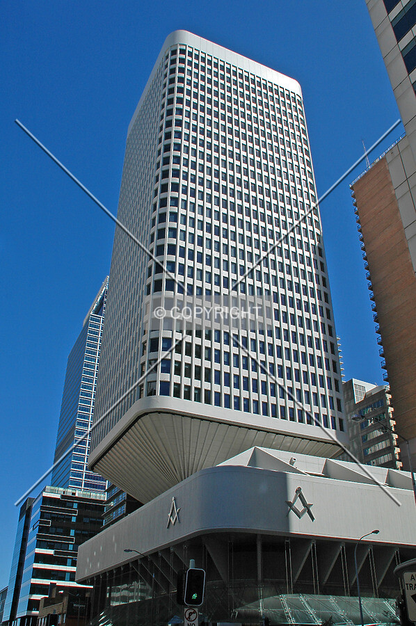 Looking up the southeast corner
