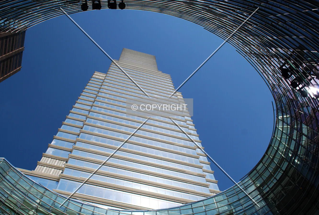 Looking up from the courtyard