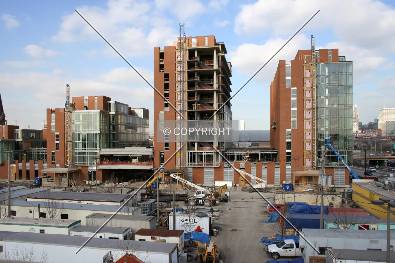 Looking north from the Maxwell Street parking deck