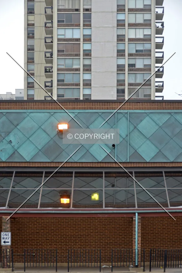 Facade detail at the entrance; June 30, 2015.