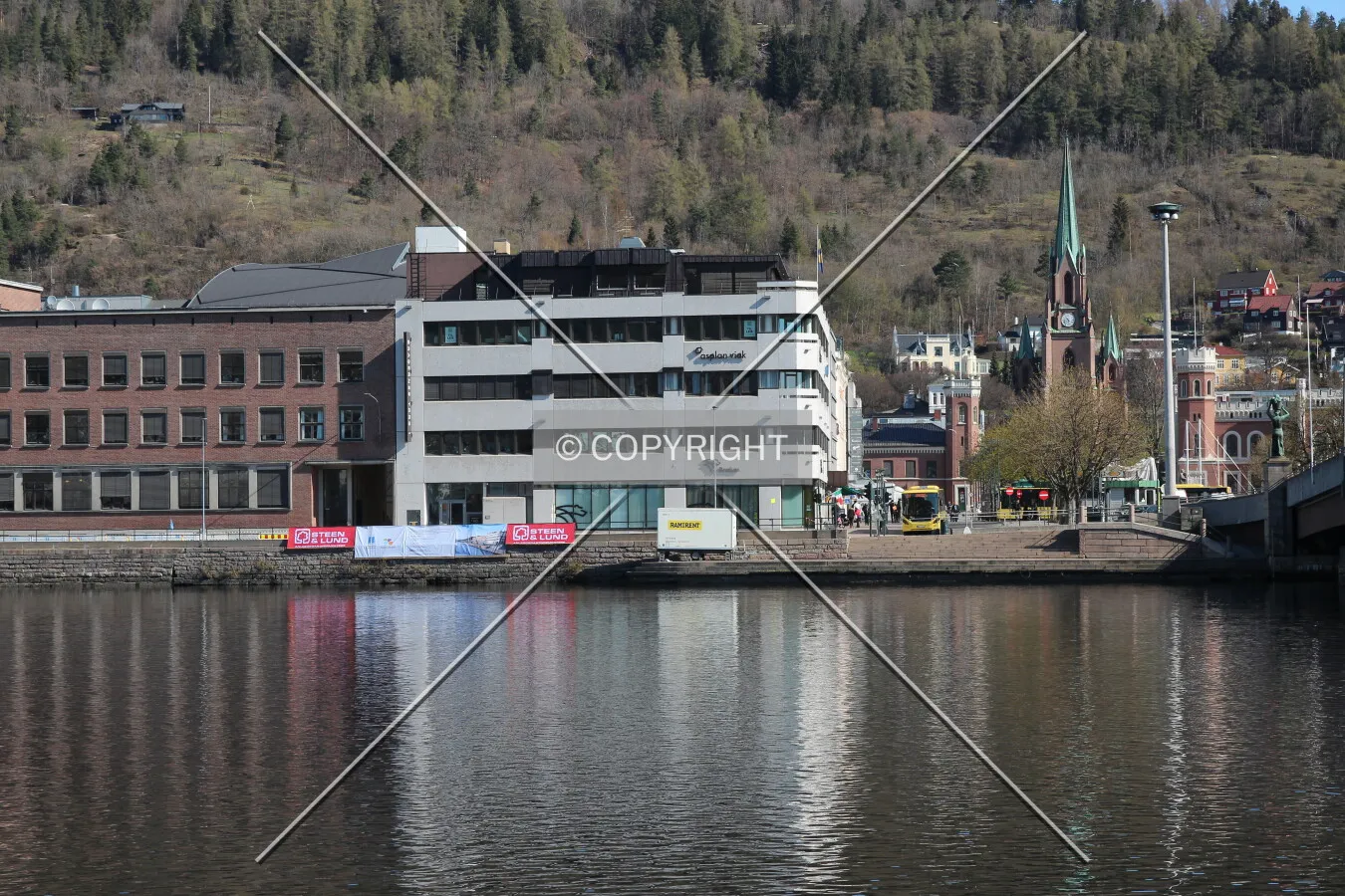 View from the south shore of Drammenselva