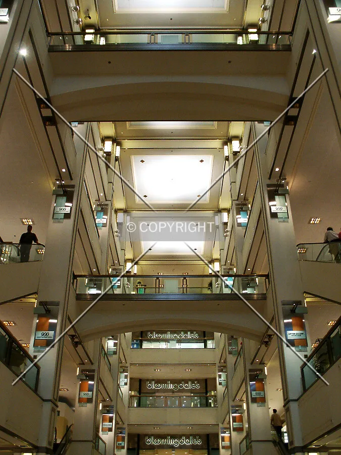 Shopping mall, looking up from the entrance