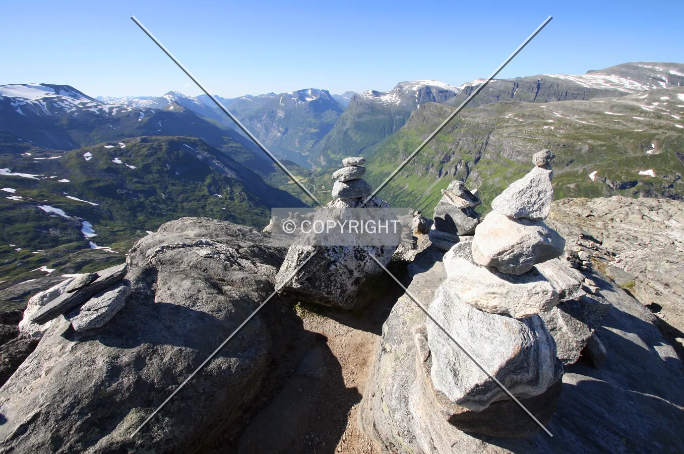 Cairns at Dalsnibba top
