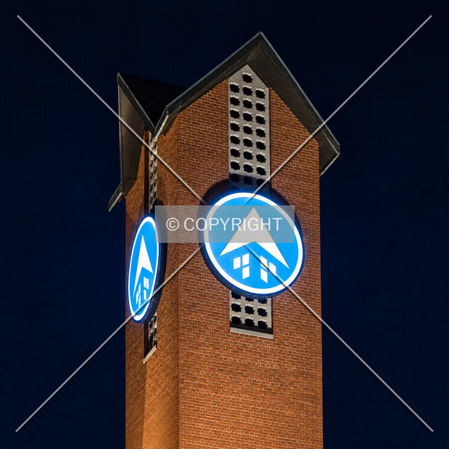 Steeple at night, Monday, June 8, 2026