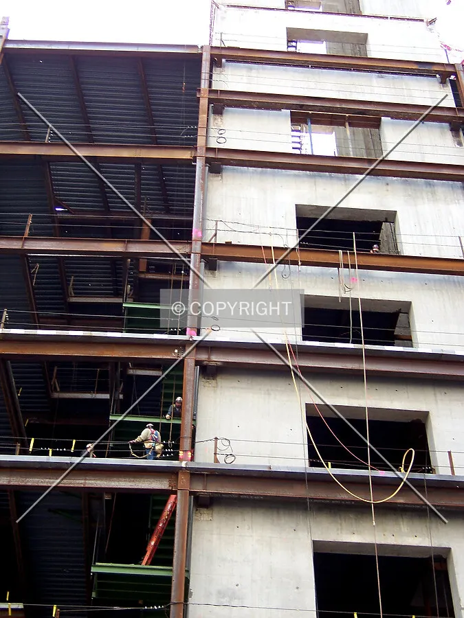Elevator core and fire stairs on the east side of the building