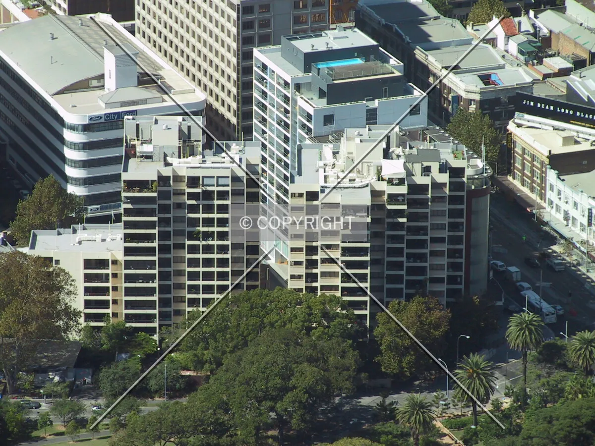 Elevated view from the west