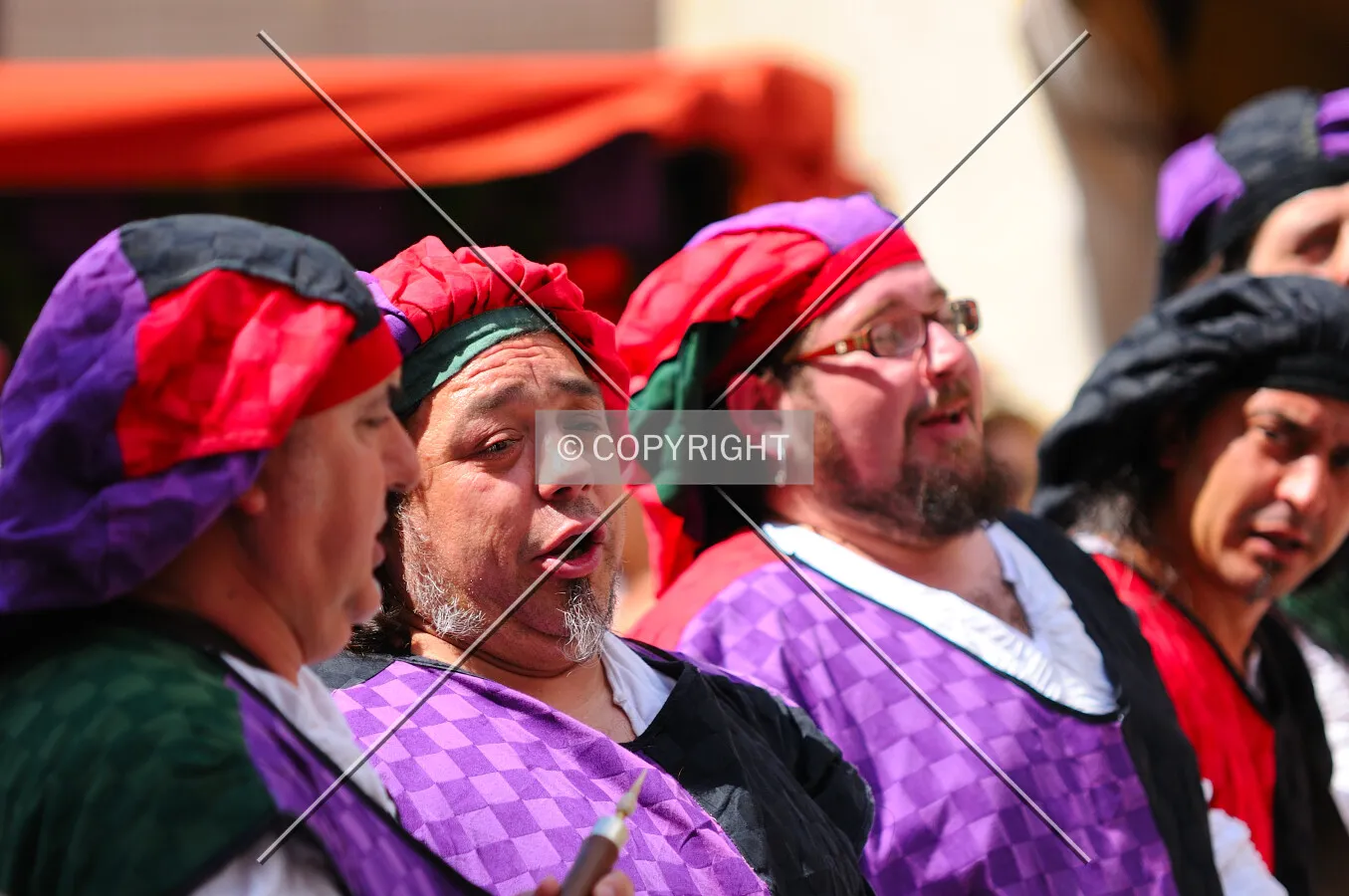 Singing medieval songs in Hostalric
