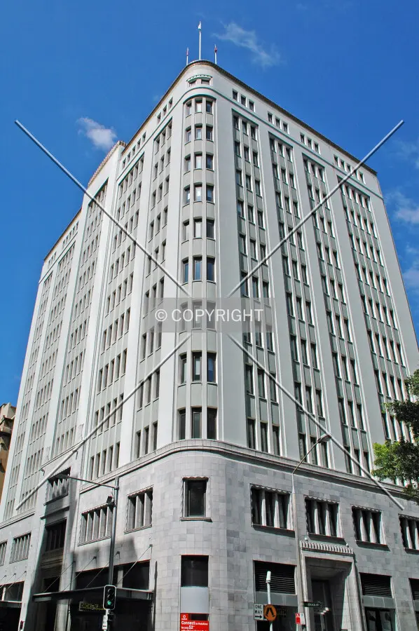 Looking up the northeast corner
